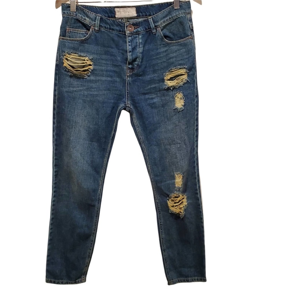 Free People Distressed Boyfriend Jeans Size 26